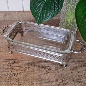 Vintage Pyrex Casserole Holder Silver Stand